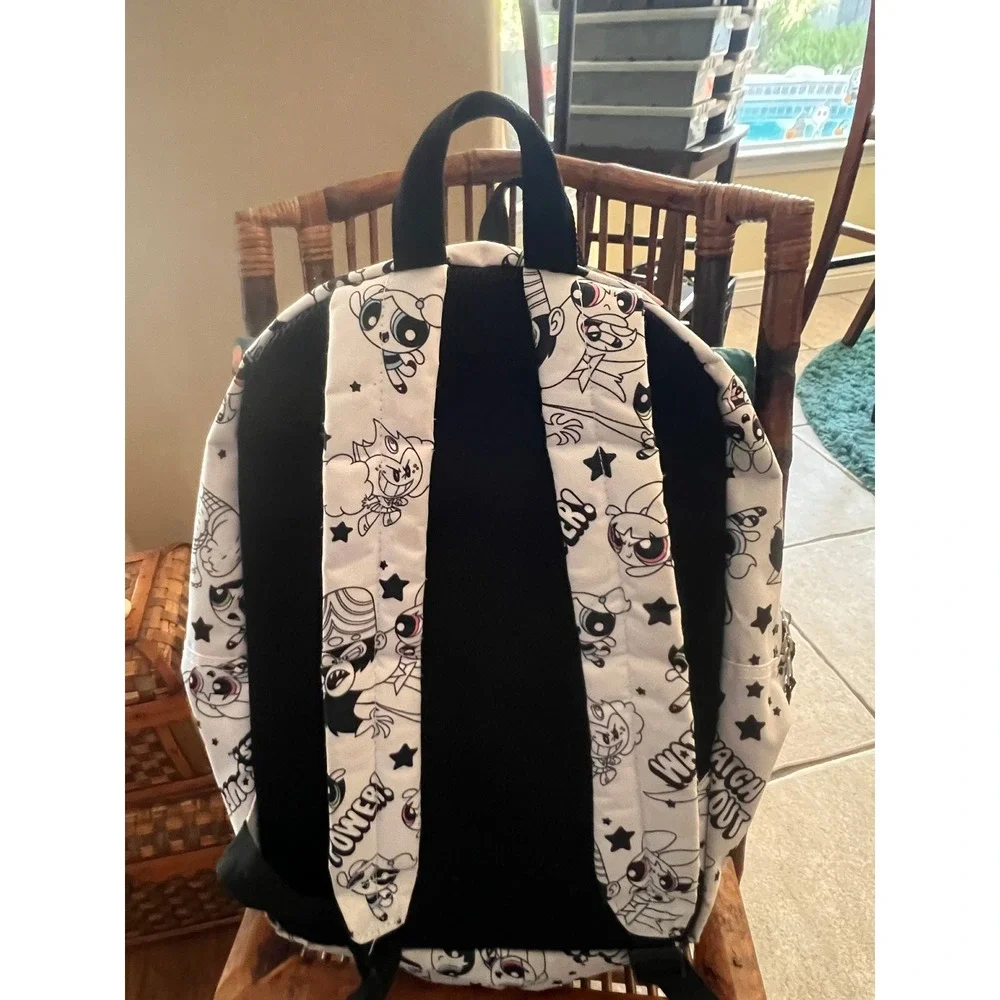 The Powerpuff Girls Trio Backpack Blossom Bubbles and Buttercup White Black